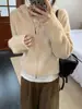 [Suéter de punto Arctic Velvet] Cardigan elegante y holgado, una prenda de alta gama para otoño/invierno con un top de punto con capucha de doble cremallera