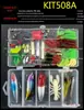 Conjunto de Caixa de Iscas, Isca Falsa Simulada, Isca Rígida, Isca Macia com Paetê, Isca de Sapo, Equipamento Minnow, Conjunto Completo, Atacado Sob Medida