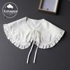 Xale Outerwear Estilo Coreano Gola Falsa Gola de Boneca Feminina Gola Decorativa Alça de Laço Gola Cadarço Redução de Idade