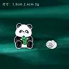 Broche Panda Fofo Desenho Animado Estilo Chinês Insígnia Animal para Bolsa Acessórios de Decoração para Roupas Broche de Pin com Corrente de Panda Gigante