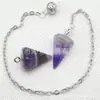 Venta caliente Ágata natural Cristal gema cono hexágono cono colgante DIY Colgante de cristal