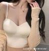 Camisola de seda helada de verano para mujer, diseño de látex, copa fija, prenda exterior, parte inferior, espalda hermosa, corte entallado, top corto sexy para chica
