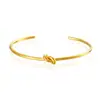 Pulsera Abierta Sencilla Transfronteriza con Nudo Concentrico de Cobre para Mujer, Pulsera Versátil Elegante Lisa de Moda