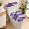 Funda de Inodoro de Tela de Mármol con Flores de Plantas Transfronterizas Juego de 2 Piezas Cubierta Protectora de Baño para el Hogar Fabricante Venta al por Mayor