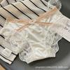 Ropa interior de satén y encaje directa de fábrica para mujer, cruzada de cintura baja, malla transparente, ligera, transpirable, bragas para damas sin rastro