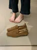 Mocasines retro de punta cuadrada para aumentar la altura, zapatos perezosos sin cordones, mocasines de suela blanda, zapatos de cuero para mujer
