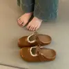 Meias-Mules Femininas de Calçar com Elevação Oculta, Bico Fechado, para Uso Externo, Novidade Primavera 2026 Chinelos Mary Jane Estilo Birkenstock