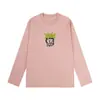 Camiseta de Manga Larga de Algodón Puro Estilo Japonés Hong Kong Unisex Primavera y Otoño Marca de Moda Cuello Redondo Holgada Versátil Camiseta Básica