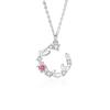 Collar con colgante de guirnalda de Luna de la Suerte y espiga de trigo en plata de ley S925 para mujer, versátil, de lujo ligero, diseño nicho, cadena para clavícula para novia