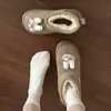 Botas de Neve de Coelho de Desenho Animado Super Fofas para Mulheres 2025 Inverno Quente Pelúcia Curta Botas de Algodão Confortáveis Sapatos de Calçar Fácil