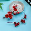 Diseño Original Hecho a Mano Antiguo Tocado Hanfu Rojo Flor de Ciruelo Nieve Horquilla Suave Accesorios de Maquillaje Accesorios para el Cabello de Flores Calientes