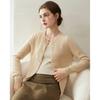 Novo Cardigan de Gola Redonda 100% Caxemira Pura Feminino Lã Amiga da Pele Twist Retrô Suéter Jacket Tricotado Solto