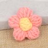 Lindo y Dulce Flor Puff Hecha a Mano Lana Crochet Pequeño Broche de Flor Flor Decorativa para Ropa Decoración para Bufanda Sombrero
