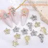 Decorações Populares Transfronteiriças para Nail Art de Estrela de Cinco Pontas Vazada, Estrela Brilhante Cheia de Diamante Decoração Metálica 3D Adesivos Metálicos para Unhas