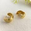Diseñador Original Explosivo Alto Sentido de Gama Hebilla para Oreja de Mujer Textura Rayada Retro Sentido de Concha Pendientes Lujo Ligero Nicho Pendientes para Mujer