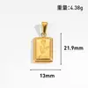 Pendente DIY Retro Transfronteiriço Europeu e Americano Aço Inoxidável Banhado a Ouro 24K Flor Coração Vazado Geométrico Acessórios para Colar de Joias
