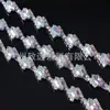 Cadena de Pedrería de Cristal Oblicuo 7*15 de Alta Venta Transfronteriza Cadena de Código de Soldadura Decoración de Tirante de Vestido de Novia Accesorios Decorativos para Ropa