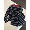 Pijama casual de rayas de manga larga estilo coreano para mujer, nuevo conjunto de ropa de casa informal de otoño de corte holgado con shorts talla grande para mujer