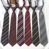 Jk Tie Female Lazy Nude-Free Brown Stripe Japanese Style College Style Decorative Wine Red Dk Shirt Boys Casual