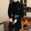 Abrigo de Lana de Longitud Media Moderno para Hombre con Terciopelo de Visón Dorado, Chaqueta Gruesa con Cuello de Solapa para Otoño e Invierno