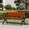 Silla de Parque Banco Exterior Banco Exterior Patio Comunitario Ocio Anticorrosión Madera Maciza Aleación de Zinc Respaldo Asiento