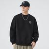 Sudadera de Cuello Redondo Shanggu Clothing para Hombre, Nueva Primavera Vintage de Manga Corta Bordada, Versátil Casual Estilo Pareja