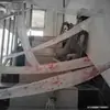 Variedade de fita de aviso de gaze manchada de sangue fita de isolamento bandagem de gaze manchada de sangue Decoração de Halloween