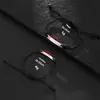 2025 Nuevo Estilo Pulsera Curva de Acero de Titanio Grabable para Pareja Pulsera Trenzada con Cuerda de Cera Nudo de Espina de Pescado Pulsera Tejida a Mano