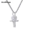 Colgante de Cruz Anka de Plata 925 Collar Hip-Hop Europeo y Americano Circonita Microincrustada Moda Tendencia Plata S925 para Hombre