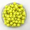 Color macarrón acrílico impreso cara sonriente cuentas redondas plástico cuentas sueltas pulsera collar accesorios hechos a mano con cuentas