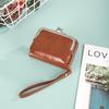 Bolsa PU Feminina Transfronteiriça Fivela Porta-Moedas 4 Polegadas Porta-Cartões Bolsa Clipe PU Bolsa Clutch Feminina PU Bolsa Retrô