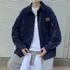 Camisa de veludo cotelê retrô americana masculina outono e inverno manga comprida solta duffian bonito elegante ins camisa casual jaqueta masculina