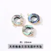 Colgante Jingde Jewelry de Concha de Abulón Natural Microincrustado con Borde Dorado Alta Retención de Color Accesorios para Pulsera, Collar, Pendiente DIY