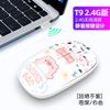 Estoque na Fábrica Mouse Sem Fio Bluetooth 2.4g T9 1200Dpi Office Padrão Colorido Impresso Mouse Bluetooth Silencioso