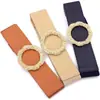 Cubierta de Cintura Ancha de Girasol Decorativa Versátil para Vestido Traje Cinturón Elástico Abrigo Suéter Accesorios Cinturón Ajustado a la Cintura con Hebilla Redonda