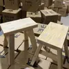 Taburete de Madera Maciza Sin Instalación, Taburete Pequeño, Taburete Bajo para Uso en Casa, Taburete Plegable para Niños y Adultos, Banco Pequeño de Madera Maciza
