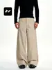 Pantalones Casuales de Microcampana Estilo Americano para Hombres y Mujeres Cordón Simple Modernos Corte Limpio Holgados Pierna Ancha Adelgazantes Moldeadores de Cuerpo Pantalones Largos