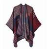Xale Dupla Face Feminino Transfronteiriço Moda Europeia e Americana Jacquard Dividido Espessado Quente Manto Xale Comércio Exterior Novo Manto