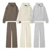 Exportación Transfronteriza Ropa de Mujer Otoño 2025 Estilo Europeo y Americano Sudadera con Capucha y Bolsillo + Conjunto de Pantalones de Terciopelo para Mujer M561313/4
