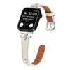 Correa para Smartwatch Adecuada para Apple Watch de 1ª a 11ª Generación Apple Ultra 2 Correa en T con Pedrería Cintura Delgada Correa de Cuero
