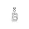 Andywen Plata S925 Accesorios de Letras Microincrustados Colgante de Letra Inglesa Simple y Versátil Pendientes Colgantes de 26 Letras