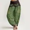 Pantalones Casuales Versátiles de Moda Estilo Nuevo 3D Estampado Digital Europeo y Americano Transfronterizo Pantalones Tailandeses para Mujer de Algodón Puro Estampado Directo Pantalones Largos de Primavera y Verano
