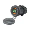 Cargador USB Modificado para Coche, Camión, Motocicleta con Tres Puertos, Doble QC, Uno PD, con Pantalla de Voltaje