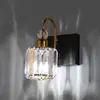 Lâmpada de parede de fundo de cabeceira de cristal para interior de farol de espelho, moderna, preta, moderna, de cristal, para banheiro, penteadeira
