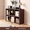 Estantería de Libros de Madera Maciza para Lado de Sofá, Gabinete Estilo Vintage, Gabinete Bajo, Gabinete de Piso, Estante de Almacenamiento Divisor, Librero, Gabinete Lateral Integrado