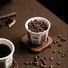 Xícara de Café Cerâmica do Oriente Médio Sem Alça Gahwa Pequena Vintage Tulipa Cravo Xícara de Café