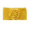 Diadema de punto de Camelia para niños de venta caliente europea y americana, banda para el cabello, tocado tejido, cubierta para la cabeza de lana para bebé, accesorios cálidos para el cabello