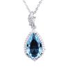 Transfronteiriço Europa e Estados Unidos Nova Gota de Água Água-marinha Topázio Colar Senhoras Vento Completo Diamante Safira Pingente de Gota Mulheres