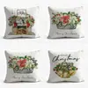 Coleção de fronhas de Natal transfronteiriça, capas de almofada com estampas variadas, fronhas decorativas de Natal para sofá, atacado do fabricante