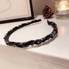 Diadema Círculo Cuadrado Diamante Diseño Corea del Sur Super Flash Presión Diadema Moda Personalidad Celebridad de Internet Combinable Accesorios para el Cabello para Mujer